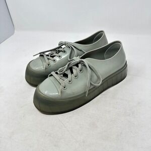 Melissa Street Platform Sneakers Green Size 6 Jelly Vegan Chunky Low Top Shoes
